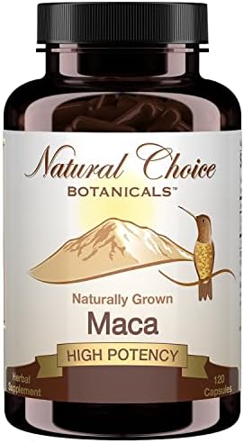 Natural Choice Botanicals Organic Maca Root Extract (High Potency) Concentrate Supplement - 120 Capsules