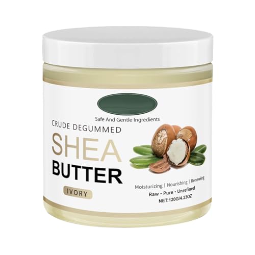 It's First Crude Degummed - Mantequilla de karité africana (8 oz) – Mantequilla corporal pura y natural para marcas de piel seca y aceite de bebé tamaño de viaje (beige, talla única)