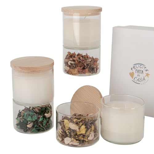 Doni Bomboniere Comunione 1 pz Candela Cilindrica con all'Interno Cresima Matrimonio Anniversario Idee Regalo Complete Originali Economiche