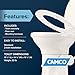 Camco Premium Ceramic Camper/RV Toilet - Features Gravity Flush System w/Convenient Foot Pedal - Full-Sized Ergonomic Design w/18 Chair Height - Soft-Close Wood Seat & Lid - Bone (41715)