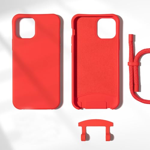 Pochette téléphone rouge à cordon pour les voyages et les sorties