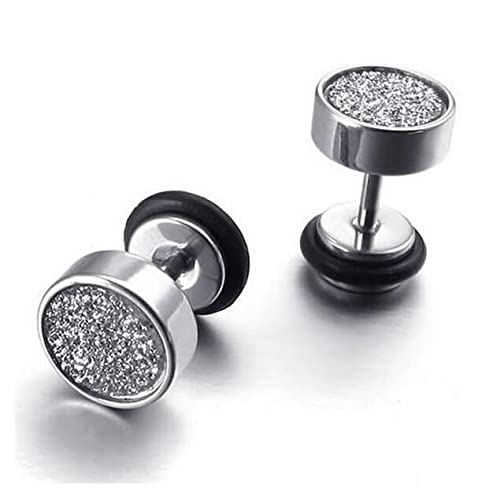 Meadawgs®Punk Mens 8mm Steel Carbon Fiber Fake Cheater Ear Plugs Earrings Silver|Jewelry & Watches | Fashion Jewelry | Body Jewelry |0-image-4