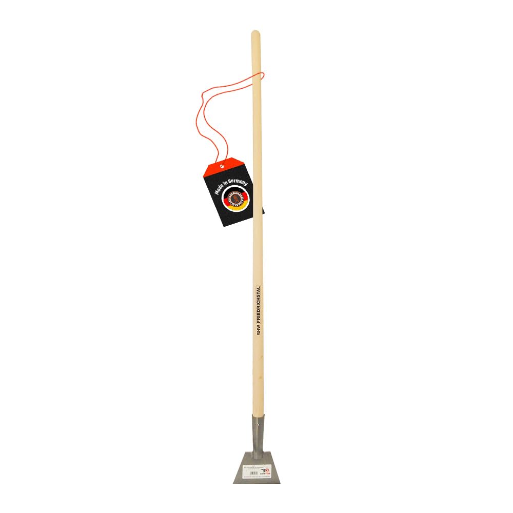 SHW-FIRE | Eisstößer aus Spezialstahl, robuster 130 cm Buchenholzstiel, ergonomisches Design, ideal zum Entfernen von Eis, Schnee & Rückständen auf Einfahrten & Terrassen | Made in Germany