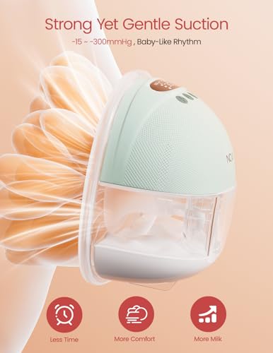 Image of NCVI Wearable Breast Pump Hands Free, Portable Electric Breastfeeding Pump with 1400mAh Battery, Quiet Operation, Smart LED Display, 4 Modes & 9 Levels, 19 /21 /24mm Flanges, 2 Pack