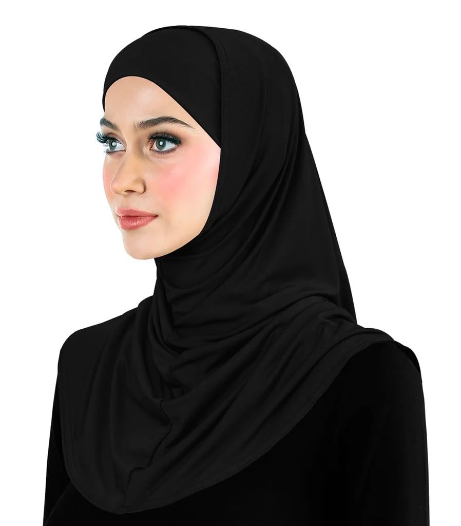 Premium 2 pc Hijab Set with Tube Cap, Easy to Wear, No Pins Required