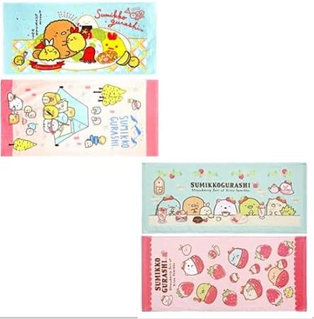Amazon すみっコぐらし キャラクター フェイスタオル 薄手 4枚セット フェイスタオル ホーム キッチン オンライン通販