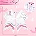 NCMAMA Baby Breast Cancer Pink Silver Glitter Cheer Bow Hair Tie Holder for Girls Hope 5pcs