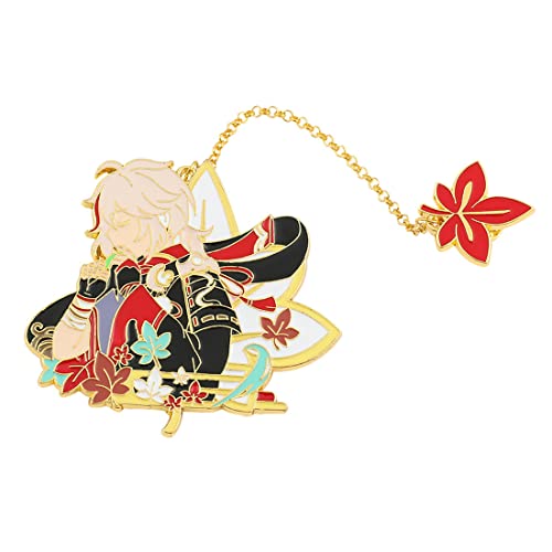 FüR Genshin Impact Brosche Kaedehara Kazuha Xiao Protagonist Legierung Pin Ahornblatt Maske Abzeichen Rucksack Dekoration Geschenk Cover