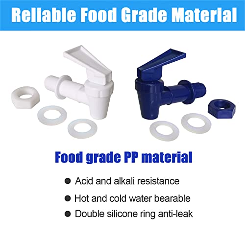 4 Pack Replacement Cooler Faucet Water Bottle Jug Reusable Spigot Spout, Bpa Free Dispenser Tap Set, Water Crock Valve Gravity Water Spigot (3/4"External Thread) #TOP3