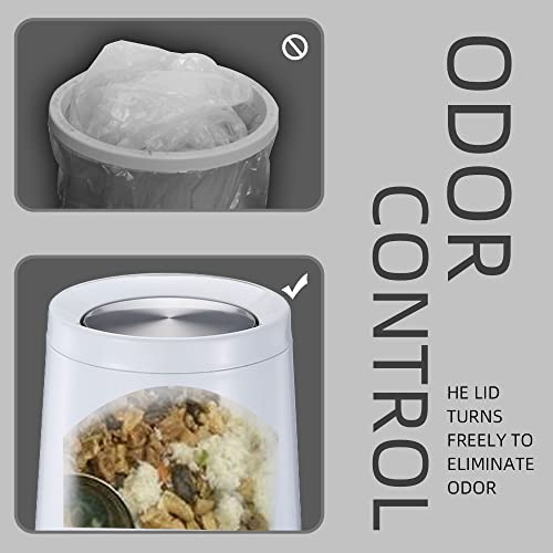Caneca de basura blanca con tapa basculante 10 L miniatura 5