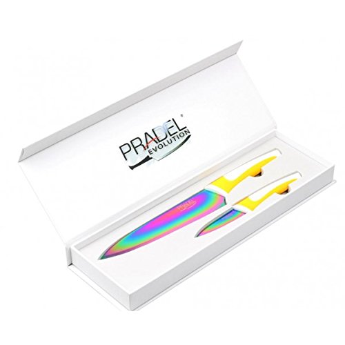 Coffret Pradel Evolution 2 Couteaux Cuisine Revêtement titane Multi Cover