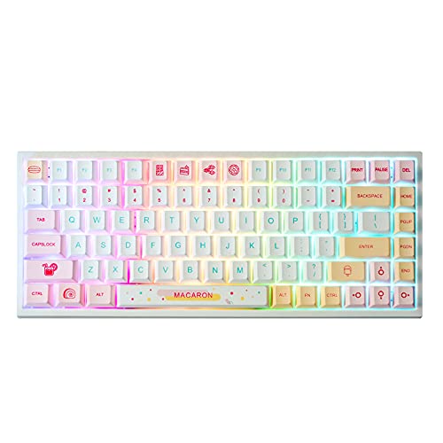 Image of YUNZII Macaron 84 84-Key RGB Hotswap Wired Mechanical Gaming Keyboard with PBT Dye-subbed Keycaps for Mac /Win /Gamers (Gateron Brown Switch,Macaron)