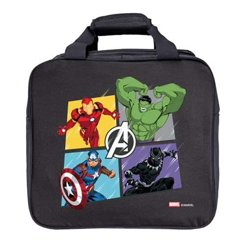 KR Strikeforce Marvel Bowling Ball Tote Bag with Inside Shoe Storage and Side Accessory Pocket (Avengers Group)