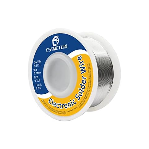 63/37 Tin Lead Rosin Core Solder Wire for Electrical Soldering (0.3mm 0.22LB) by Essmetuin Cover
