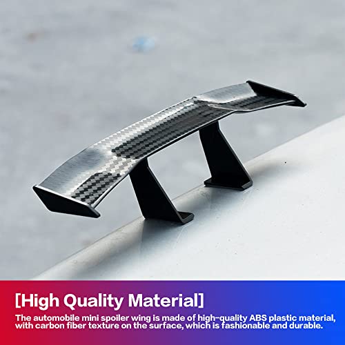 2 Pcs Car Mini Spoiler Wing,6.7 Inch Car Tail Wing Mini Auto Carbon Fiber Texture Decoration Without Perforation,Universal Mini Tiny Trunk Spoiler Auto Exteriores Rear Tail Wings For Most Cars #TOP5