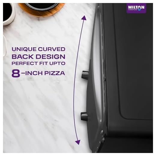 Milton 10L OTG Oven Toaster Griller for Kitchen | 800W | Royal Black Finish | Auto Shut-Off | 250°C Thermostat | Timer, Bell & Tempered Glass | Easy to Clean | Includes Grill Rack & Baking Tray