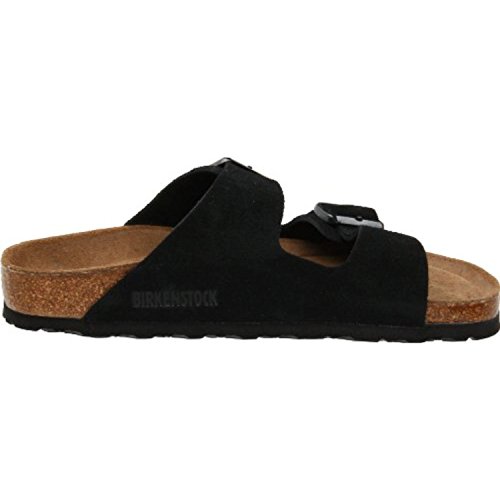 Image of Birkenstock Arizona Soft Footbed Black Suede Narrow Width - EU Size 44 / Men's US Size 11-11.5