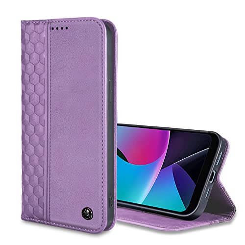 Image of Wallet Case for Moto G Play (2023) 6.5 inch - Motorola G Flip Case [Strong Magnetic] PU Leather Folio Case with Card Holder Kickstand Protective Phone Cover - Purple