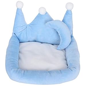 Kleine Huisdier Sofa-Klein Huisdier Kroon Sofa Slapen Kussen Bank Mini Kussen Pluche Katoenen Bed voor Hamster Blauw L