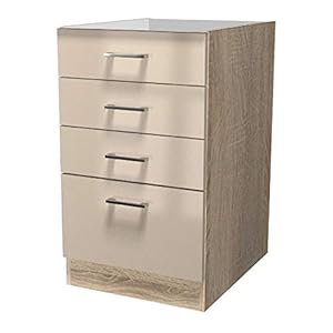 Schubkastenschrank ohne Arbeitsplatte 50 cm Kaschmir Glanz – Neapel