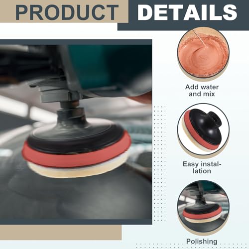Image of Teenyyou 55 Pcs Glass Polishing Kit Windshield Scratch Repair Kit Car Windscreen Glass Scratch Remover 120g Cerium Oxide Powder Wheels Polish Pads Sandpaper Window Repair Tool for Car Windscreen
