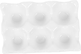 Homoyoyo Soporte de Huevos de Reutilizable para Unidades Bandeja Práctica para Huevos Cocidos y Aperitivos Organizador para Nevera y Cocina Color Blanco