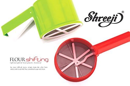 Shreeji Flour Shifting Strainer lightweight & food plastic material - Red, Green