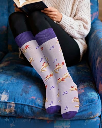 Image of Belloxis Knee High Socks for Women & Teen Girls, Cute Fun Pattern Long Socks for Daily Wear, Holiday Birthday Gift Ideas