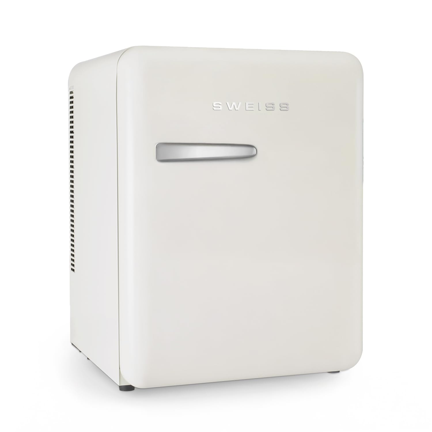 SWEISS Mini Bar Vintage 31L WEISS8, Mini Refrigerador Compacto Diseño Retro, Refrigerador Silencioso 24dB para Habitación, Oficina, Bebidas o Cosméticos, Temperatura Ajustable 6°-15°C, Beige