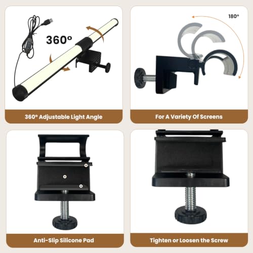 Image of 30 CM Monitor LED Light Bar | USB Powered Laptop Screen Light with Eye-Care Illumination | 3 Color Modes Settings | Stepless Dimming | No Glare Lamp for Office, Study, Work & Gaming Setup