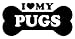 I Love My Pugs White Sticker Car Laptop Vinyl Window White Decal