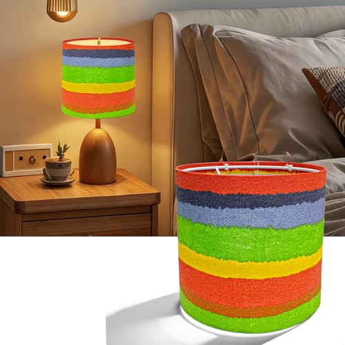 Abat Jour Lampe, Abat-jour Cylindrique en Tissu, Abats-jour Amovible, Décoratif Abajour Lampadaire Suspension Plafond Chevet pour Douille de Lampes E27,...