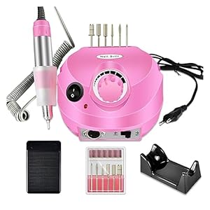 Nail Drill, Electric Nail Drill Machine Set, Professional Milling Cutter for Manicure, Nail Files Drill Bits, Nail Salon Polisher Equipment Professional Nail Tools ( Color : M24-202-pink , Size : A )