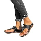 LLDG Damen Sandalen mit Keilabsatz einfarbige hohle Flip-Flops Plateau rutschfest Pantoletten Lässige Sommer Zehentrenner Retro Römische Sandal Plattform Sandaletten Strandsandalen Hausschuhe