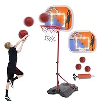Kids Basketball Hoop and Stand,Adjustable Portable Basketball Stand from 80 to 180 cm,Basketball Set with 3 Ball,Indoor & Outdoor Ball Games