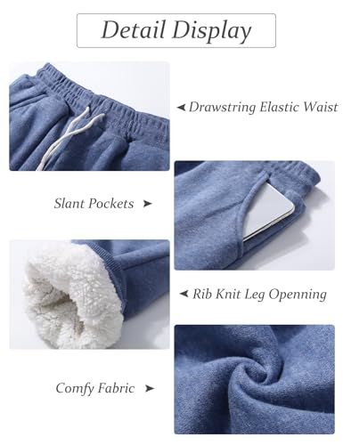 Flygo Women's Winter Warm Fleece Joggers Pants Sherpa Lined Athletic Active Sweatpants