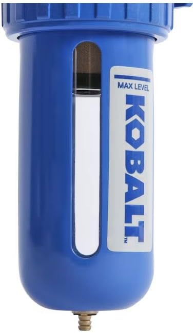 Side view of Kobalt air filter showing MAX LEVEL indicator