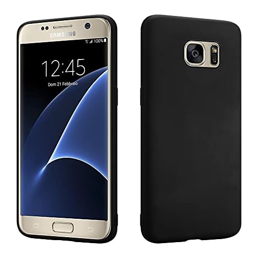 HS Products HSP Coque pour Samsung Galaxy S7 [Anti-poussière] étui de Protection en Silicone TPU Premium | Résistant aux Chocs | Protecteur d'écran et de caméra | Housse Ajustement Parfait Mat | Noir