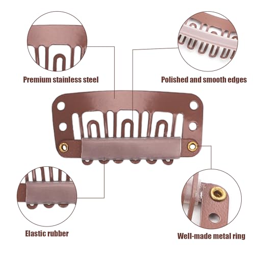 Pinzas para peluca en U de 32 piezas - Clips de metal pequeños con broches de goma suave - Accesorios para pelucas, trenzas, cabello y DIY Chunni miniatura 4