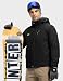 Rdruko Skijacke Herren Winterjacke Fleecejacke Snowboardjacke Schwarz M