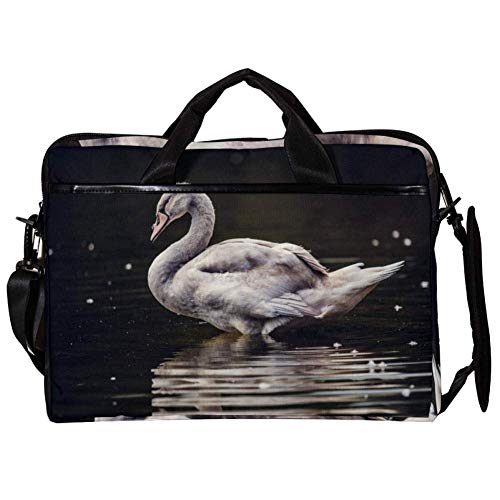 Bolso bandolera de portátil para oficina y universidad con estampado de cisne
