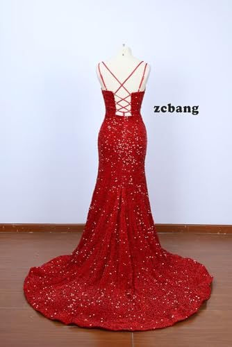 Prom Dresses for Women 2024 Sparkly Long Mermaid Velvet Sequin Formal Evening Gowns3