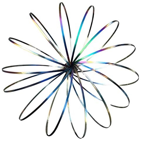Yemyap Flow Ring Infinity Loop Spinner, Flow Ring Kinetic Spring Slinkys Toy, Arm Slinkys Flow Toys For Stress Relief, 3D Kinetic Ring Spring Bracelet For Kids Boys Girl Adult, Colorful Cover