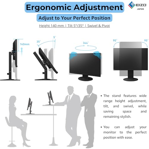 Image of EIZO FlexScan EV2360 Monitor for PC 22.5 Inch IPS Display 1920x1200 Resolution with Auto EcoView, Flicker-Free, Eye Care, Height Adjustable Ergonomic Stand, Energy Star Certified for Office & Home Use