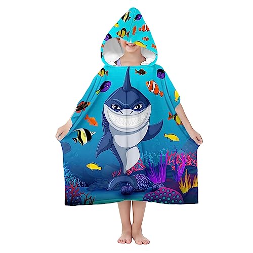 Poncho de bain à capuche 70cm en microfibre absorbante pour garçon