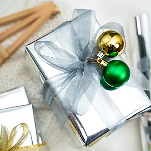 Image of RUSPEPA Silver Metallic Wrapping Paper - Solid Color Paper Perfect for Wedding, Birthday, Christmas, Baby Shower - 17 Inches X 32.8 Feet