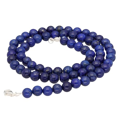 Chaîne en lapis-lazuli collier boules 6 mm bijoux pierres naturelles Lebensquelle Plus 45 cm