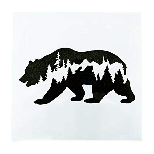 OBUY Forest Bear DIY Craft Hollow Layering Stencils for Painting on Wood, Fabric, Walls,Decorative, Airbrush + More | Reusable 7.87x 7.87 inch Mylar Template