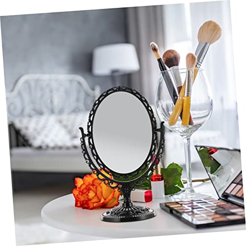 Espejo de maquillaje de pie giratorio estilo retro elegante miniatura 2