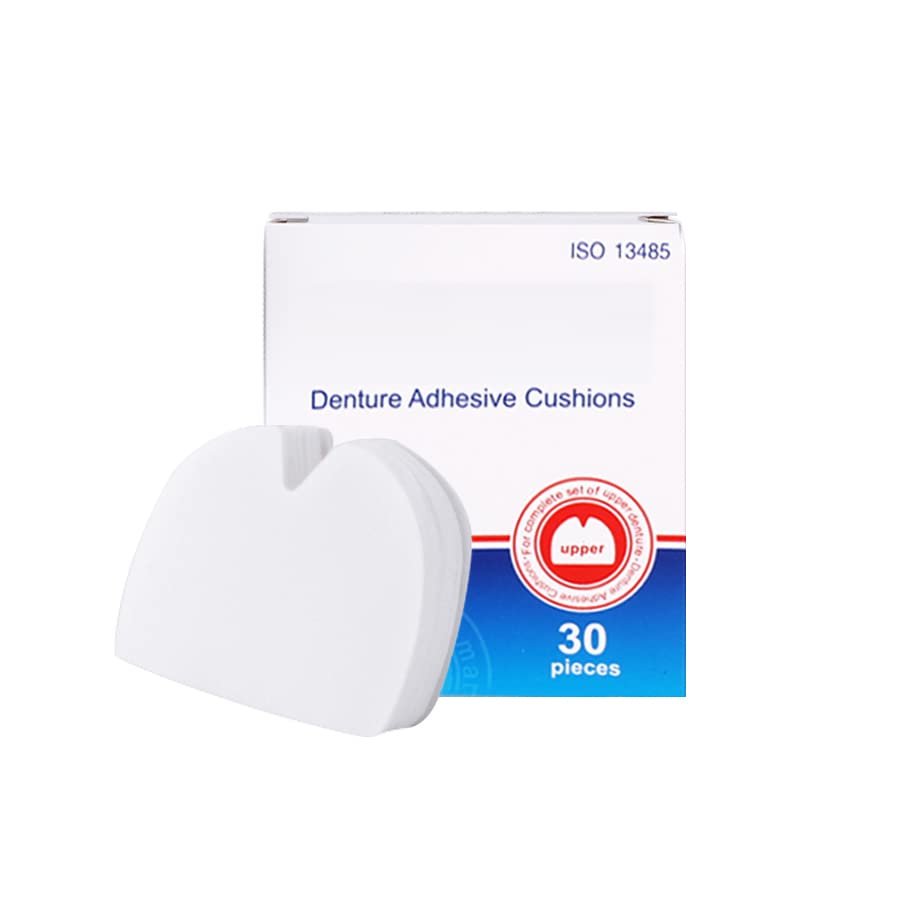 zorvo Secure Denture Adhesive Seals Uppers adn Lower, Zinc Free Denture Adhesive Coushion, All Day Hold Denture Adhesive Pads 120pcs (Upper)